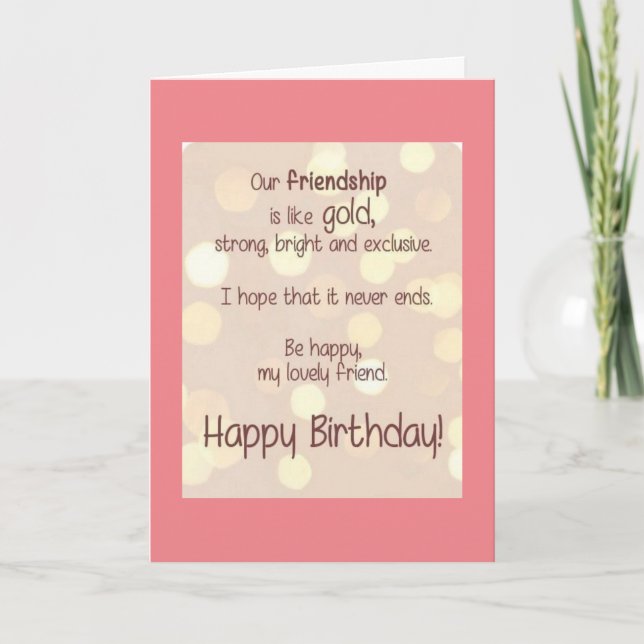 **HAPPY BIRTHDAY TO MY VERY BEST FRIEND** CARD (Front)