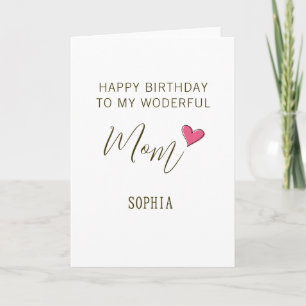 Happy Birthday to My Wonderful Mum – Personalised Card