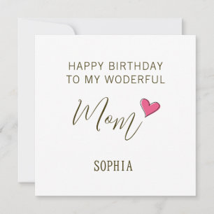 Happy Birthday to My Wonderful Mum – Personalised Holiday Card