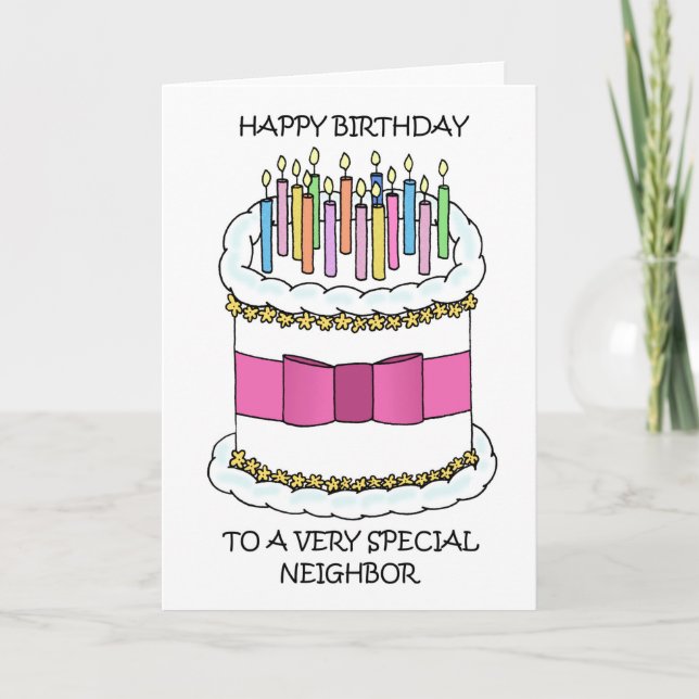 Happy Birthday to Neighbor American Spelling Holiday Card (Front)