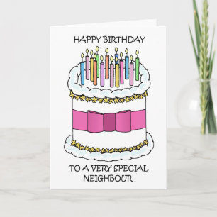 Happy Birthday to Neighbour UK Spelling Card