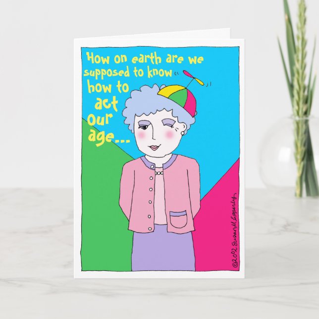 Happy Birthday to Old Friend who is Young at Heart Card (Front)