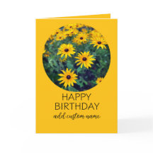 Happy Birthday to personalise bright yellow flower