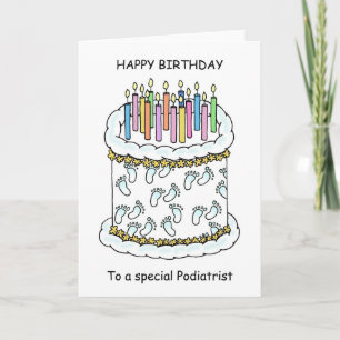 Happy Birthday to Podiatrist Cake and Candles Card