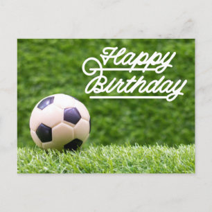 Happy Birthday to Soccer with ball on green  Card