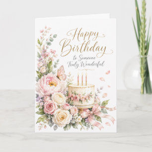 Happy Birthday to Someone Truly Wonderful Elegant Card