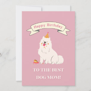Happy Birthday to the Best Dog Mum! Cute Samoyed Thank You Card