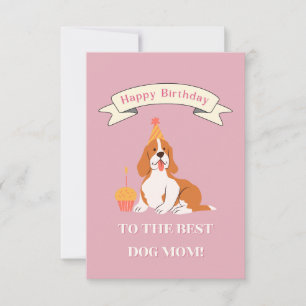 Happy Birthday to the Best Dog Mum! Smiling Dog  Thank You Card