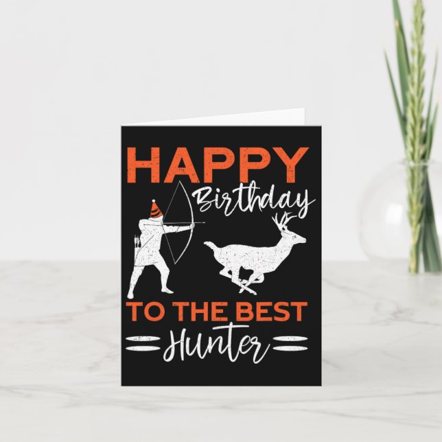 Happy Birthday To The Best Hunter Fun Deer Birthda Card (Front)
