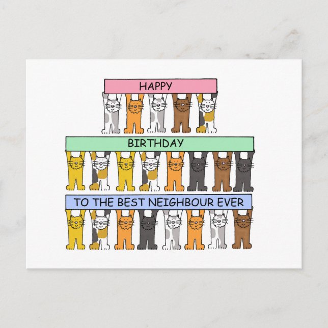 Happy Birthday to the Best Neighbour Ever Postcard (Front)