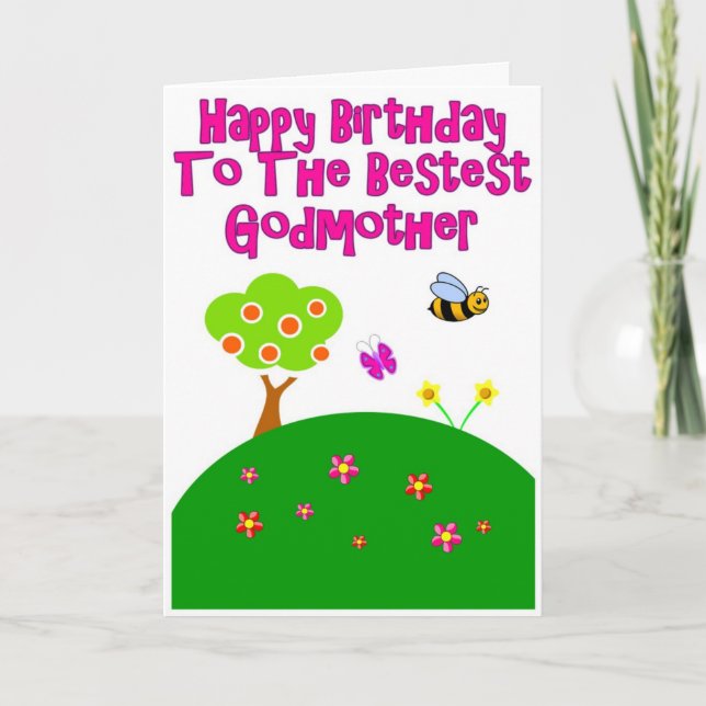 Happy Birthday To The Bestest Godmother Card (Front)