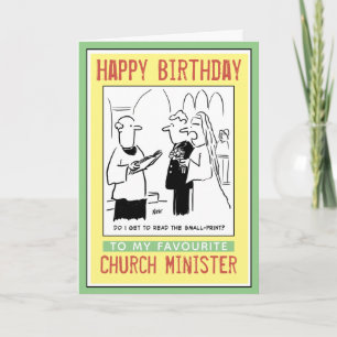 Happy Birthday to the Church Minister or Priest. Card
