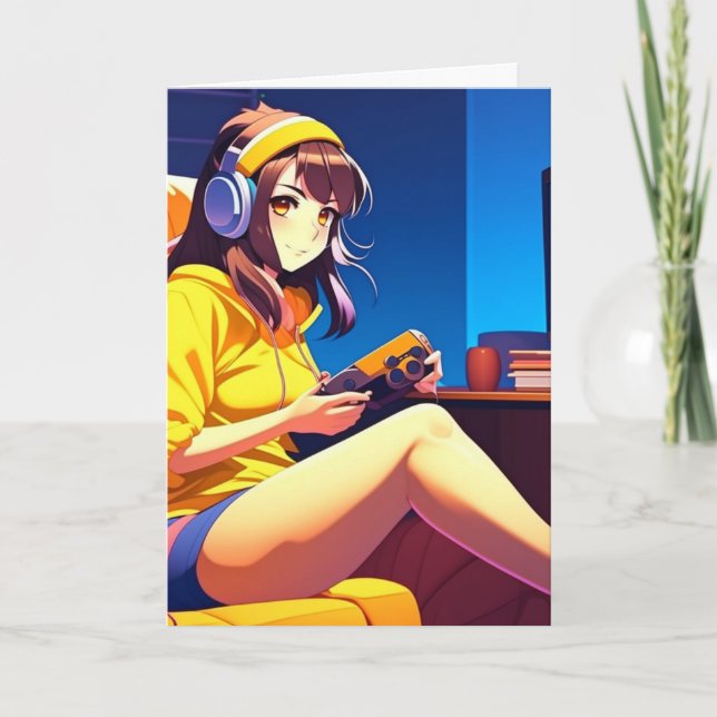 Happy Birthday to the Coolest Girl Ever Anime Card (Front)