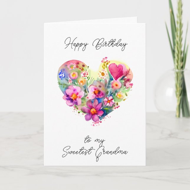 Happy Birthday to the Sweetest Grandma Card (Front)