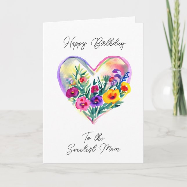 Happy Birthday to the Sweetest Mum Card (Front)