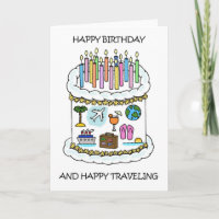 Happy Birthday to Traveller Cake Candles and Trave