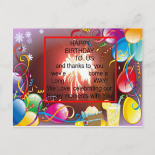Happy Birthday to Us Art Print Postcard