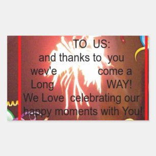 Happy Birthday to Us Art Print Rectangular Sticker