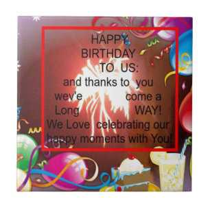 Happy Birthday to Us Art Print Tile