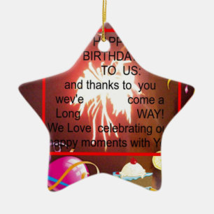 Happy Birthday To us Ceramic Tree Decoration