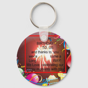 Happy Birthday To us Key Ring