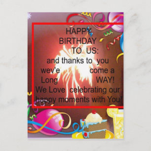 Happy Birthday To us Postcard