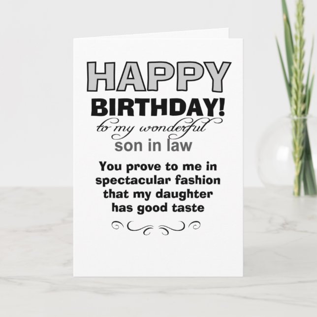 Happy birthday to wonderful son in law card (Front)
