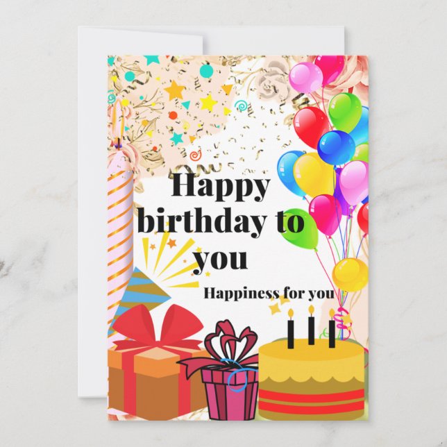 Happy birthday to you announcement (Front)