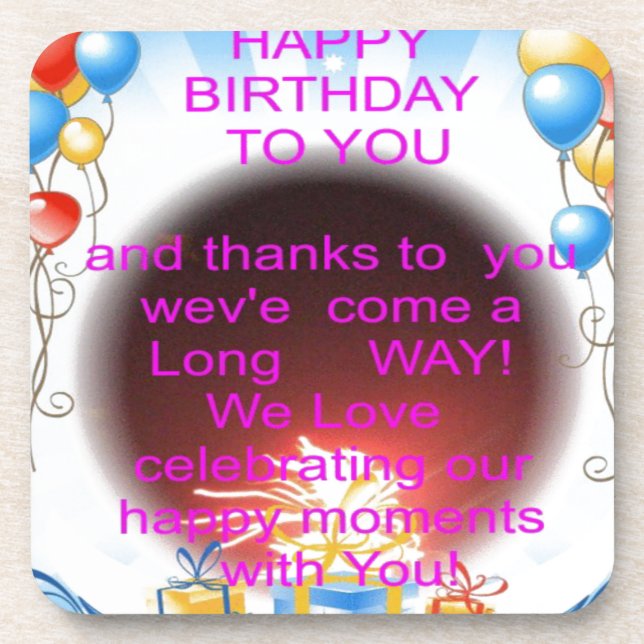 Happy Birthday to You Art Print Coaster (Front)