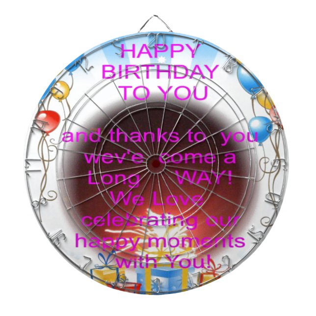 Happy Birthday to You Art Print Dartboard (Front)