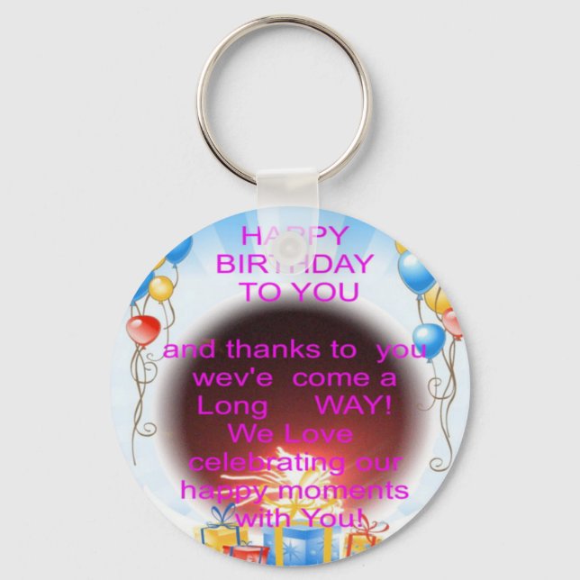 Happy Birthday to You Art Print Key Ring (Front)