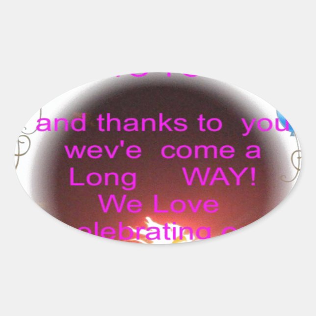 Happy Birthday to You Art Print Oval Sticker (Front)