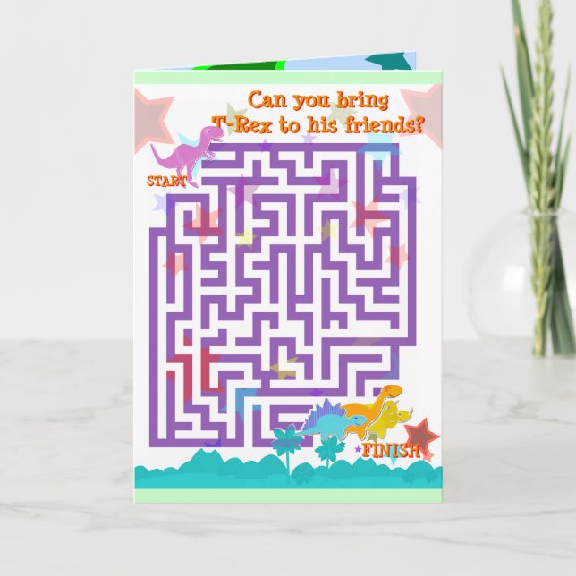 Happy Birthday to You Blue Cartoon Dinosaur Card (Front)