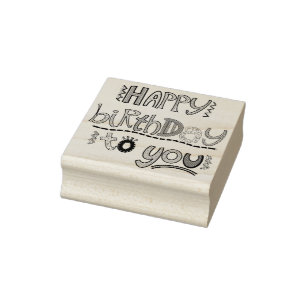 Happy Birthday to You Colourful Birthday Rubber Stamp