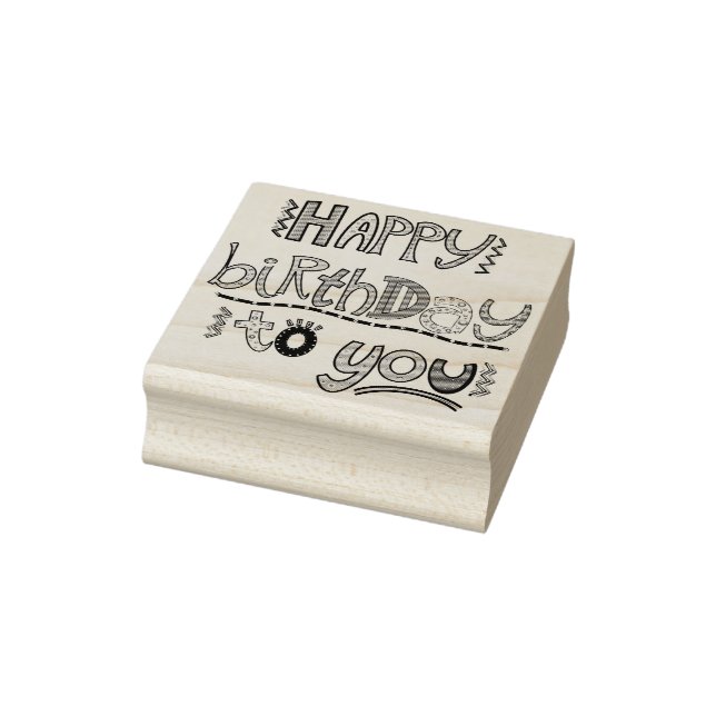 Happy Birthday to You Colourful Birthday Rubber Stamp (Stamp)
