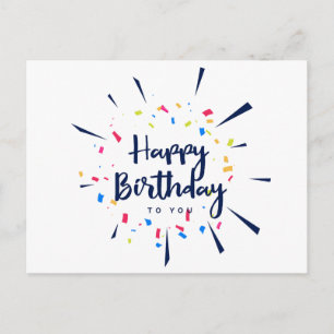 Happy birthday to you confetti postcard