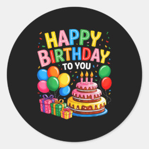 Happy Birthday To You Costume For Men Women Boys G Classic Round Sticker