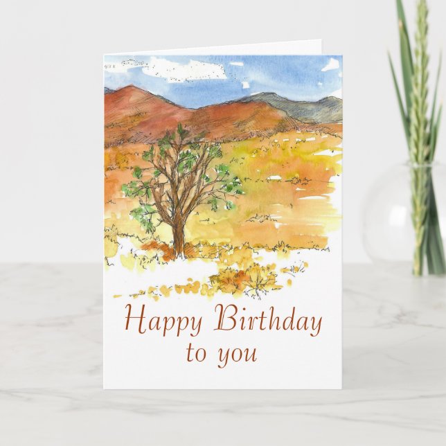 Happy Birthday To You Desert Autumn Landscape Card (Front)