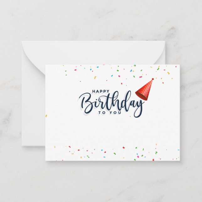 Happy Birthday To You Gift Enclosure Card (Front)