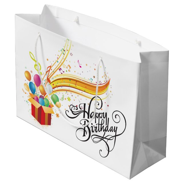 Happy Birthday To You Large Gift Bag (Back Angled)