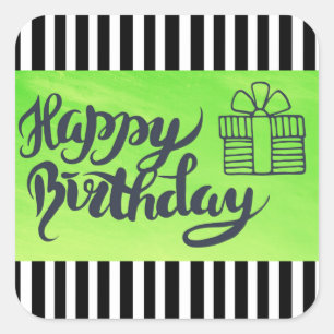 Happy Birthday to you Lime Green Stickers