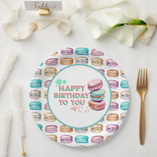 Happy Birthday To You Macaron Paper Plate