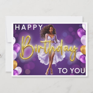 Happy Birthday To You Melanin Sista Black Queen Holiday Card
