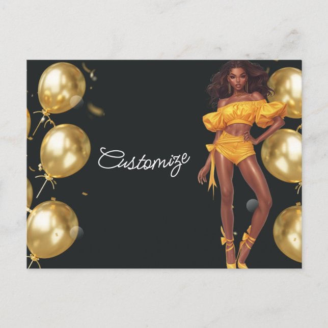 Happy Birthday To You Melanin Sista Black Queen  Postcard (Front)