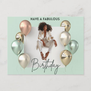 Happy Birthday To You Melanin Sista Black Queen Postcard