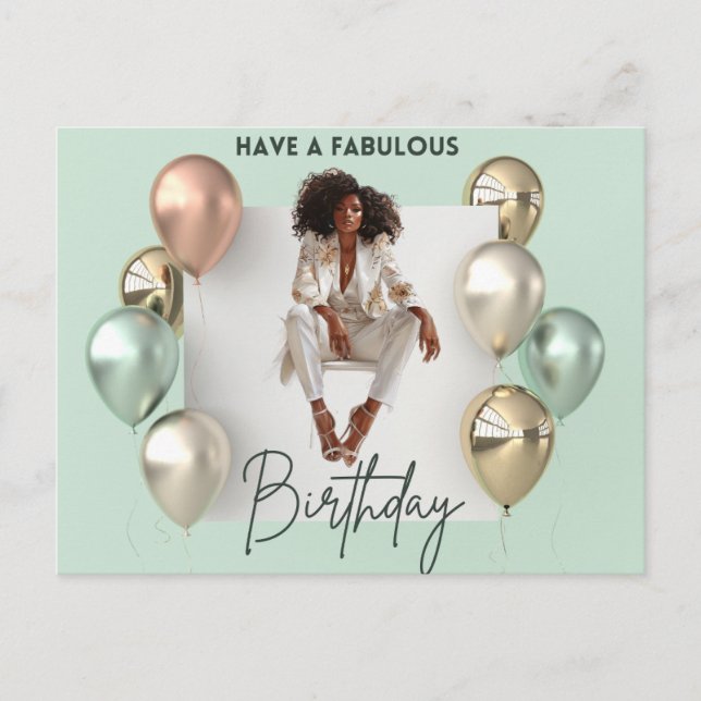 Happy Birthday To You Melanin Sista Black Queen  Postcard (Front)