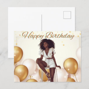 Happy Birthday To You Melanin Sista Black Queen Postcard