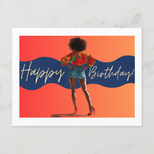 Happy Birthday To You Melanin Sista Black Queen  Postcard