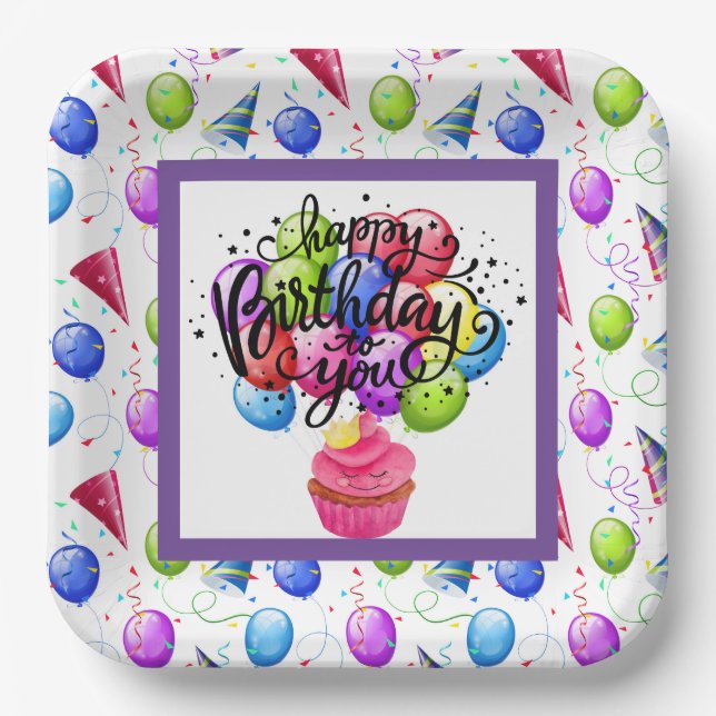 Happy Birthday To You Paper Plate (Front)