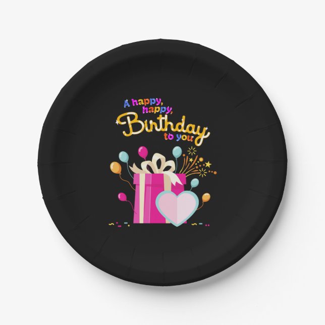 Happy Birthday To You Paper Plates (Front)